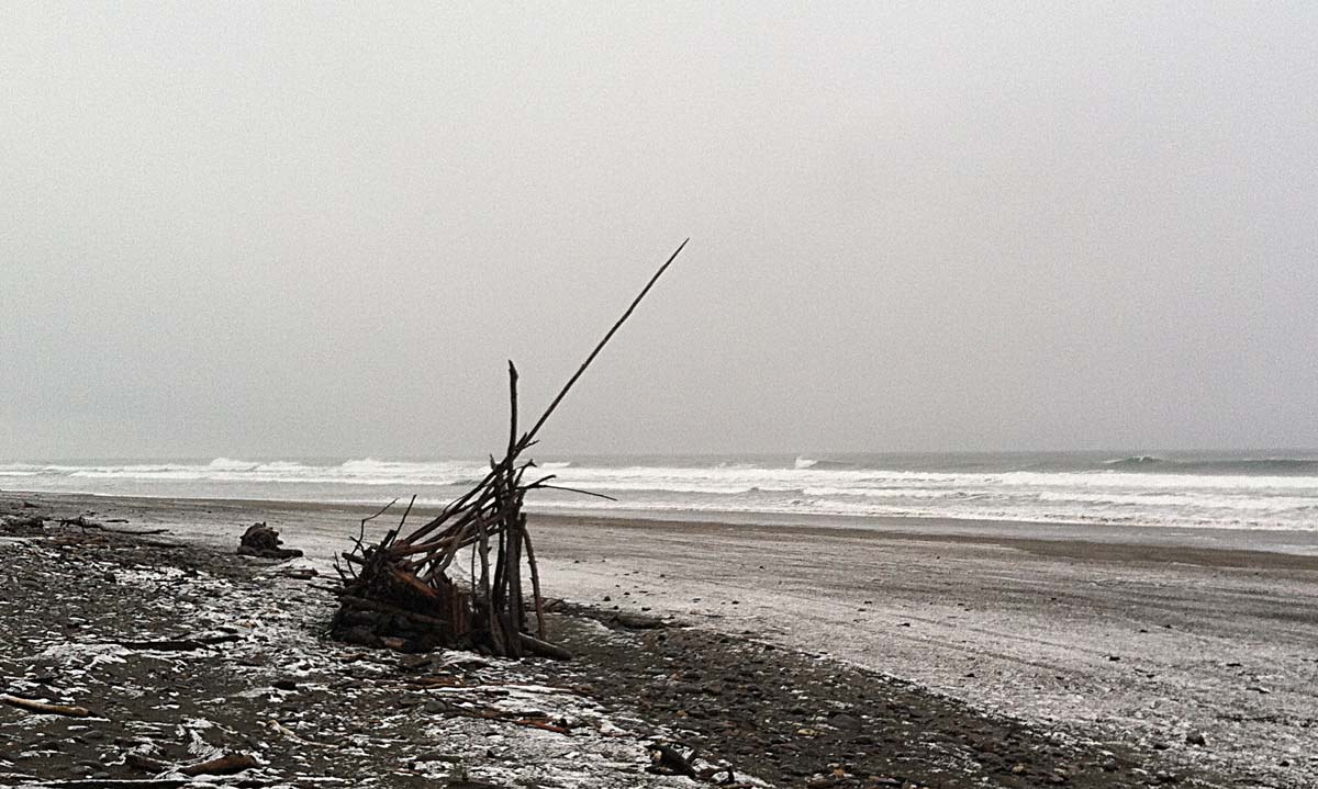 Snow Fort on Oregon Beach