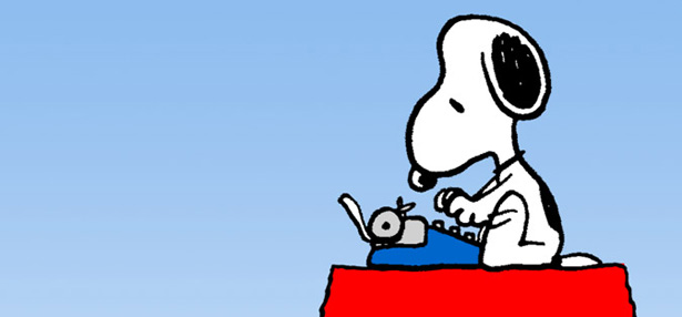 snoopy-writing