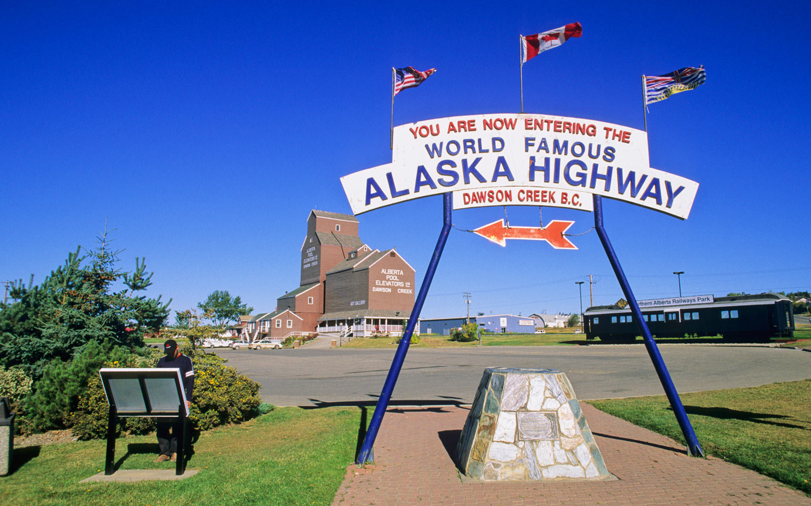 Mile Zero of the famed Alaska Highway, Dawson Creek, northern British Columbia, Canada.